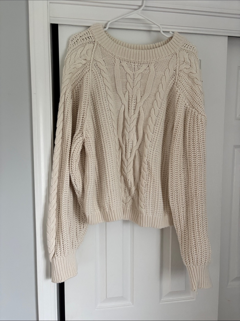Cream Cable Knit Sweater - Free People